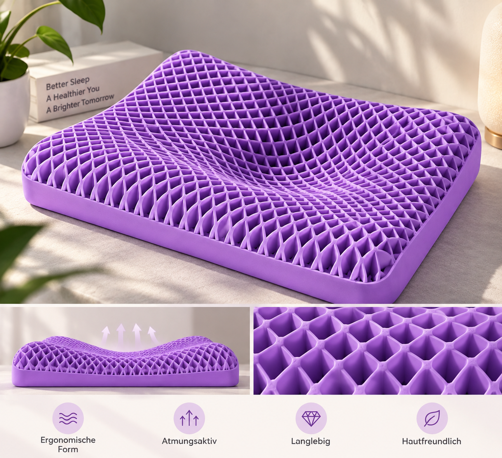 Ergonomisches Gel-Kopfkissen mit Wabenstruktur