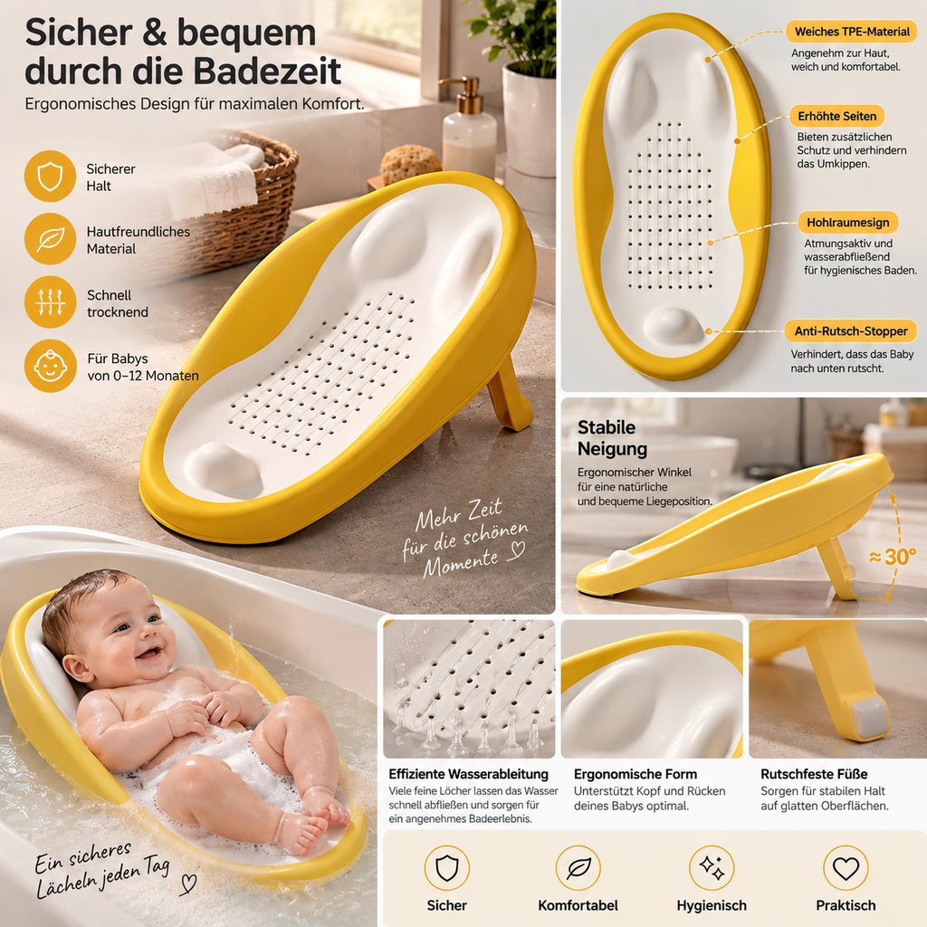Baby-Badesitz mit Liegefunktion
