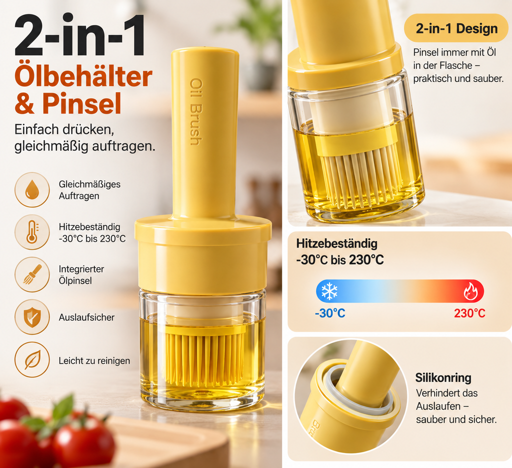 2-in-1 Ölspender mit Silikonpinsel