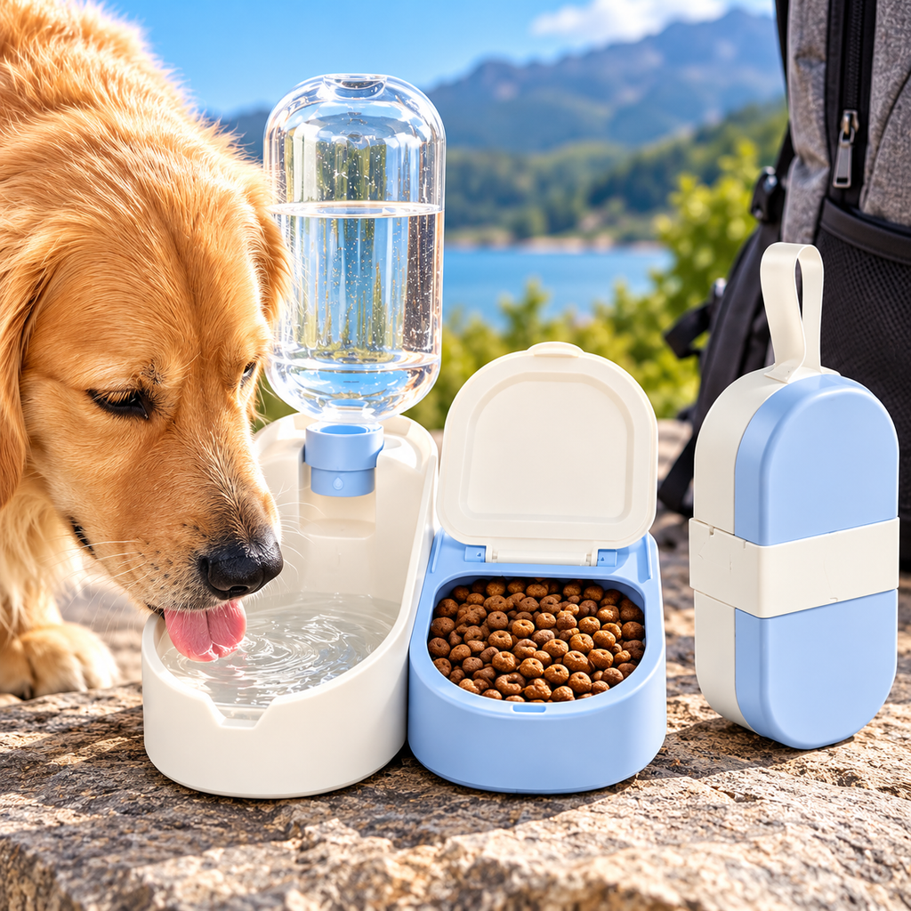 2-in-1 Futter- und Wasserspender für Hunde und Katzen