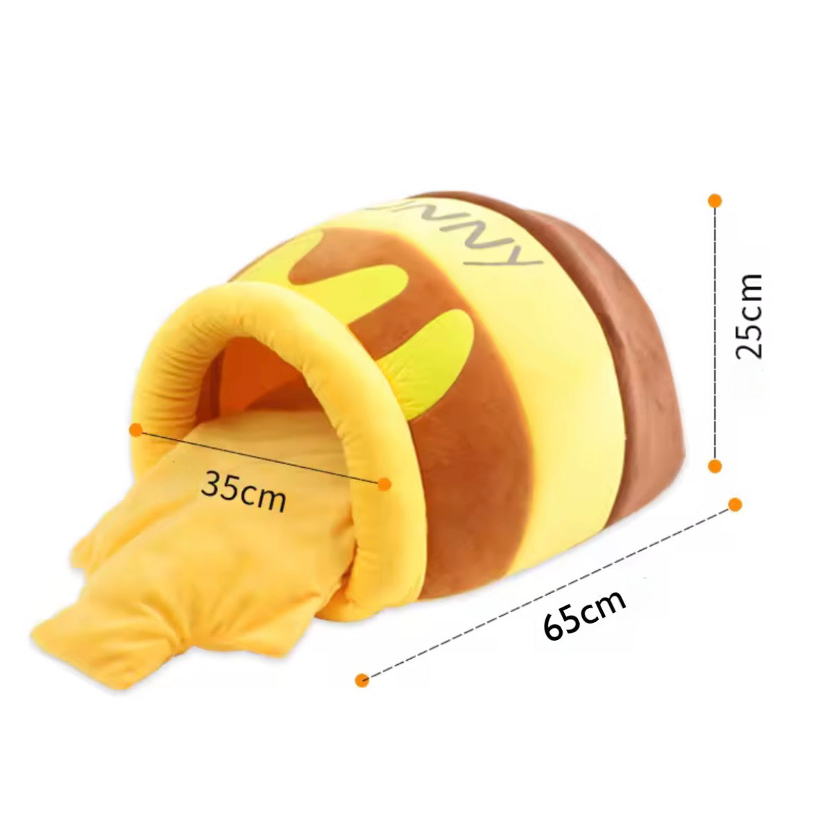 Kuscheliges Katzenbett im Honigtopf-Design